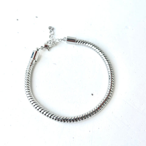 Pulsera Obelisco snake Plateado