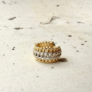 Earcuff cadena dorado y plateado
