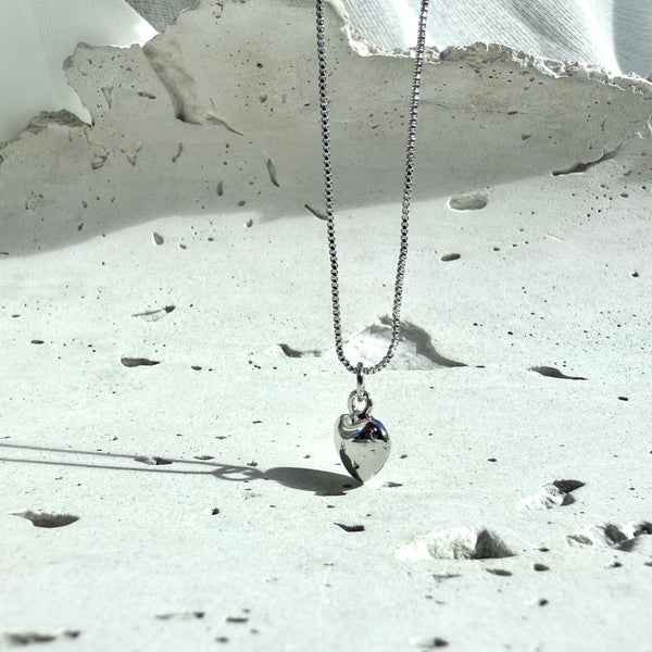 Cadena monaco corazon Silver