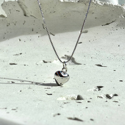 Cadena monaco corazon Silver